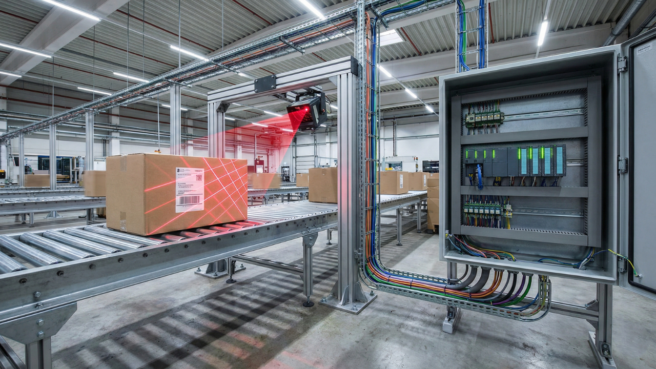 Đầu đọc mã vạch kết nối plc