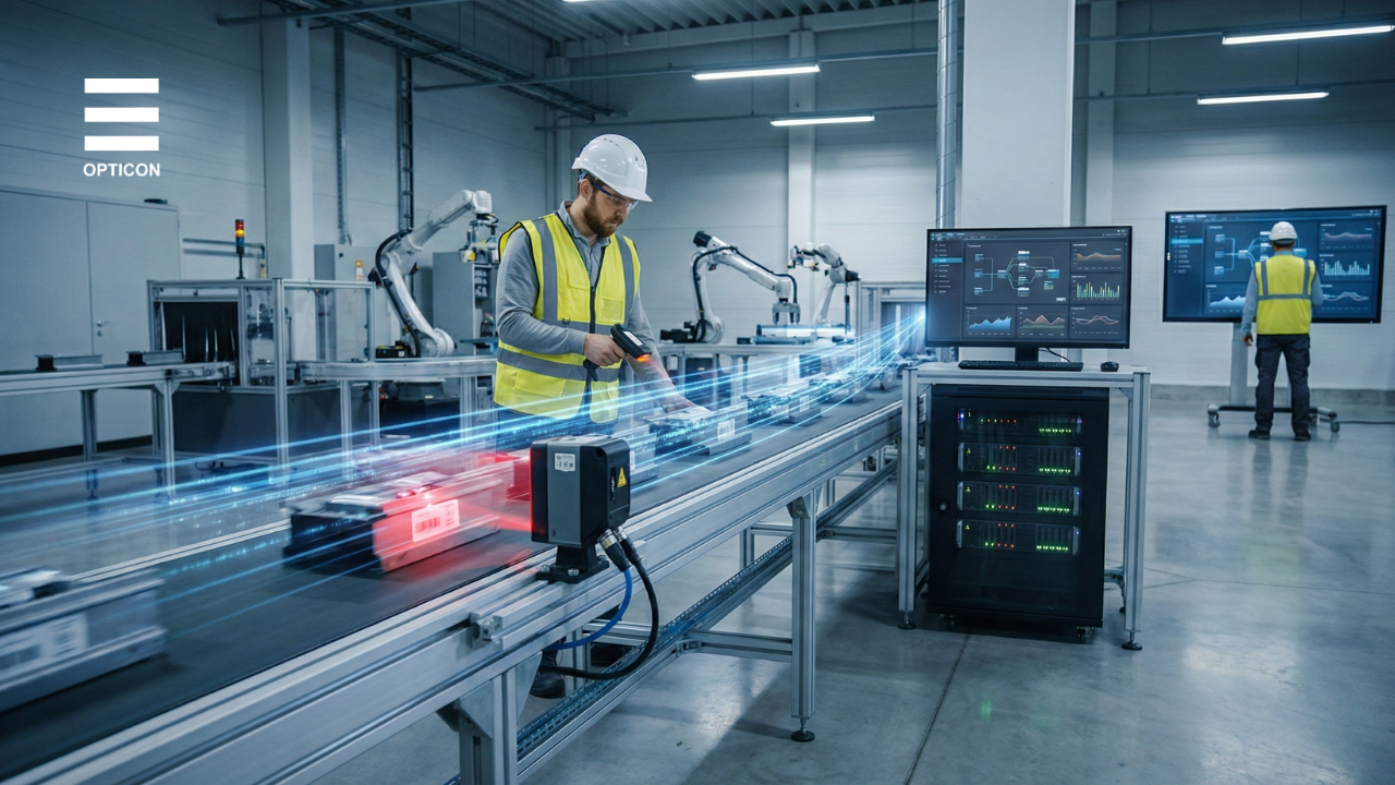 Máy quét mã vạch thu thập dữ liệu – Phân tích sản xuất – Gửi dữ liệu real time