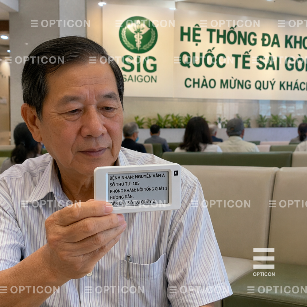 Giải pháp lấy số thứ tự bằng Electronic Shelf Label Opticon
