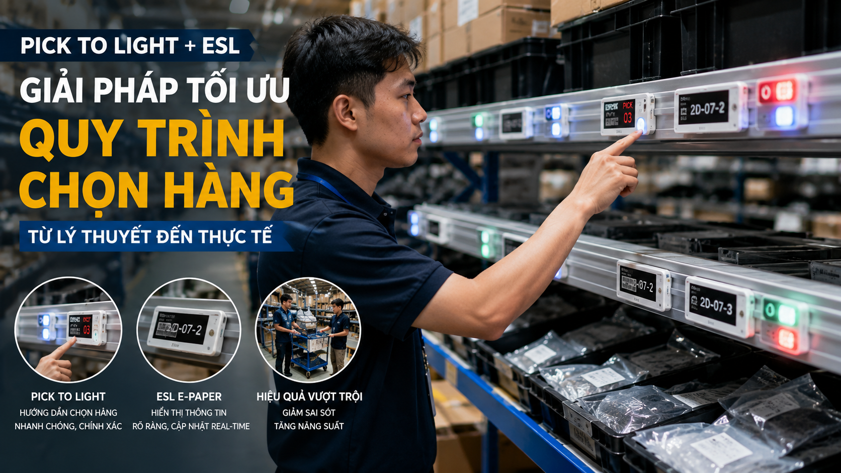 Bài học triển khai hệ thống Pick-to-Light kết hợp nhãn điện tử ESL Từ lý thuyết đến thực tế
