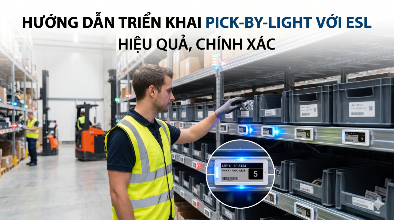 Hướng dẫn triển khai Pick-by-Light với nhãn điện tử ESL trong kho hiệu quả, chính xác