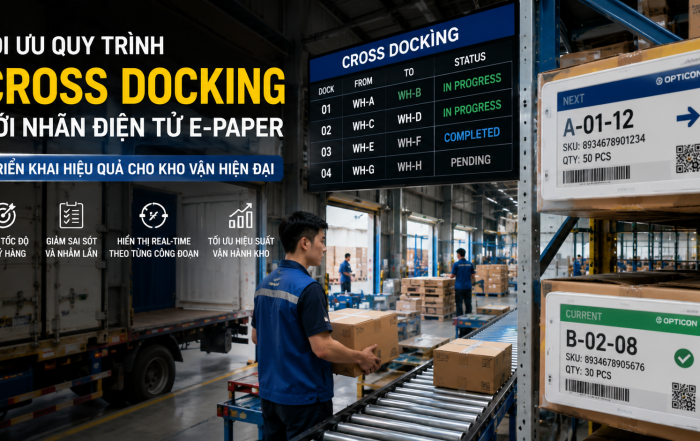 Tối ưu quy trình cross-docking với hệ thống nhãn điện tử E-Paper Hướng dẫn triển khai hiệu quả cho kho vận hiện đại
