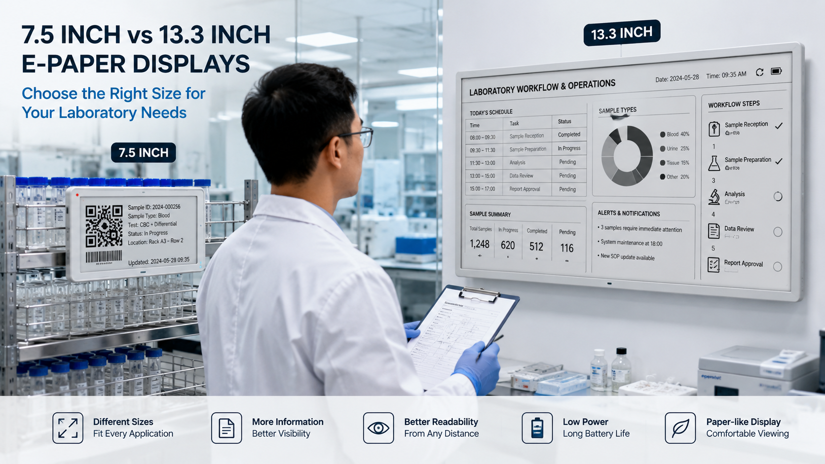 Chọn kích thước màn hình E-Paper phù hợp cho phòng thi Nên dùng 7.5inch hay 13.3inch