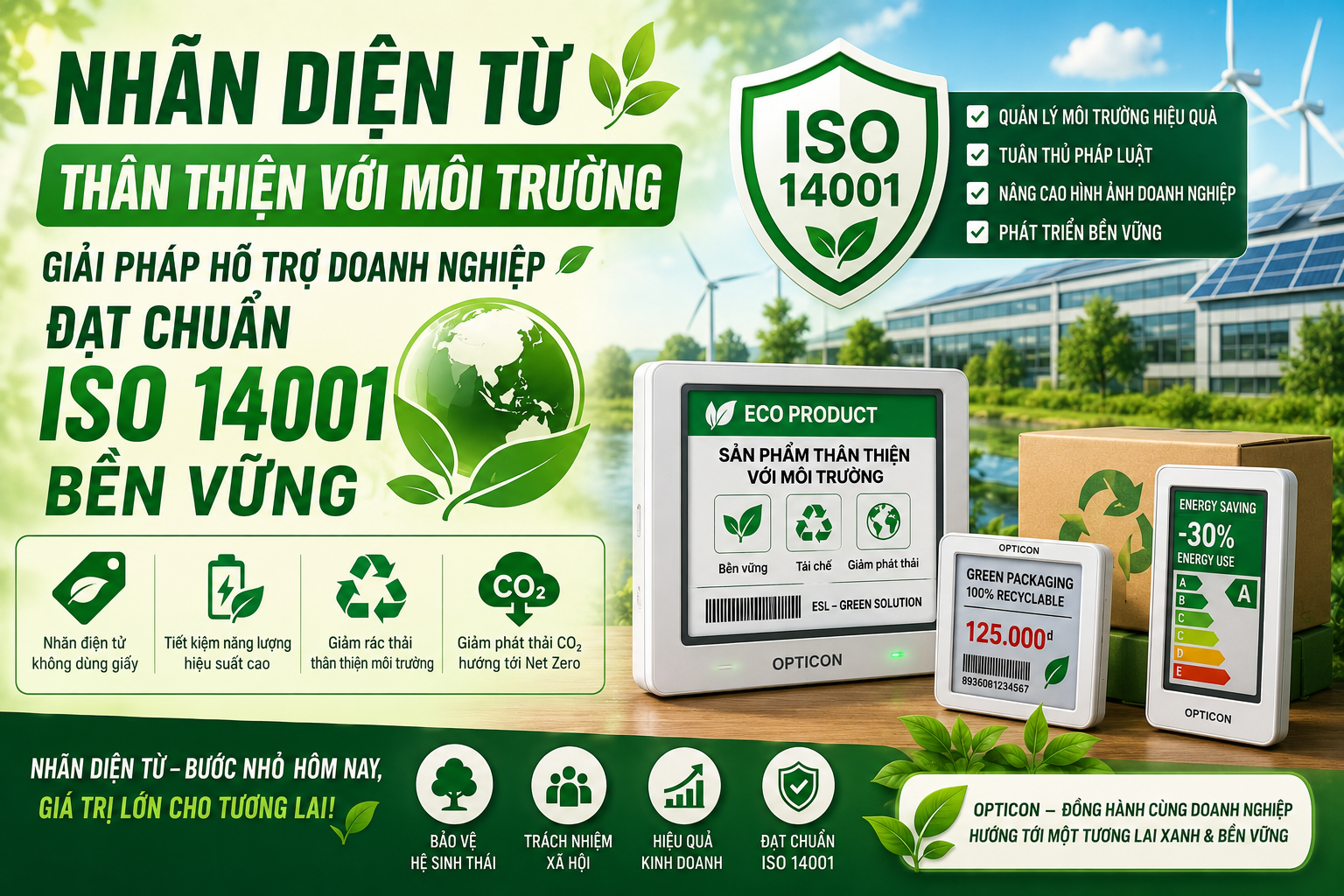 Nhãn điện tử thân thiện với môi trường Chuẩn ISO 14001