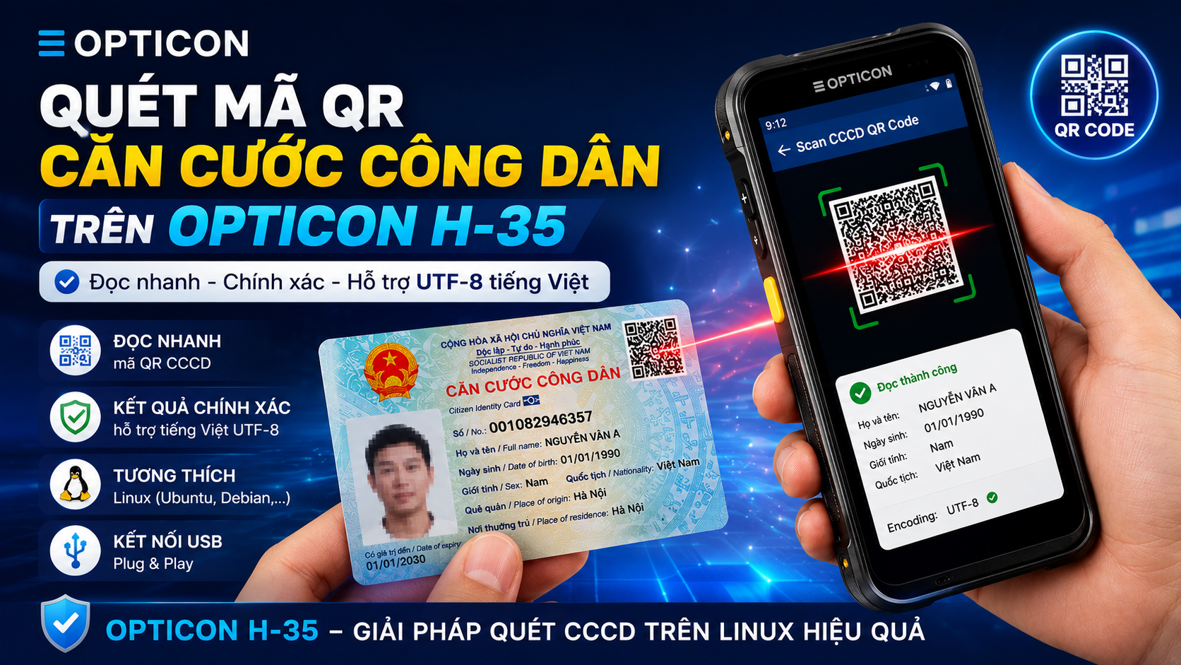 Quét mã QR trên căn cước công dân trên Linux