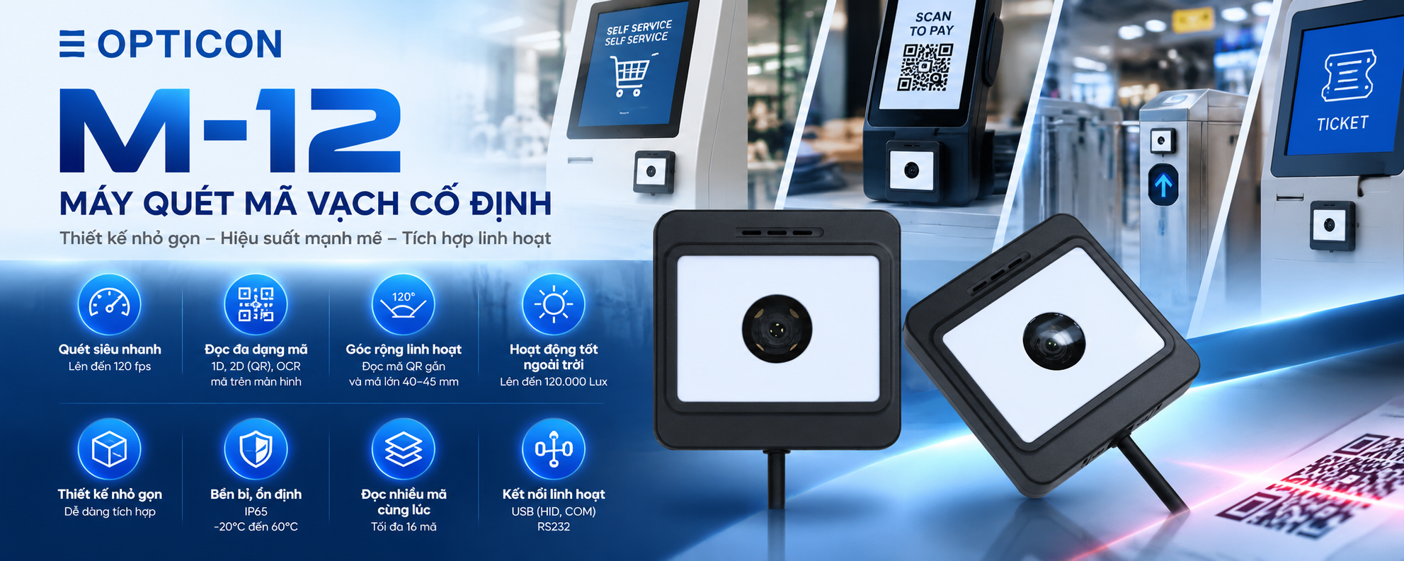 Opticon M-12_ Máy Quét Mã Vạch Thông Minh